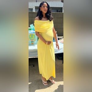 Elegant Yellow Maternity Dress